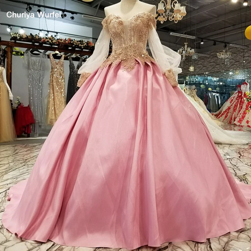 LS1012 розовое милое вечернее платье трапециевидной формы с открытыми плечами