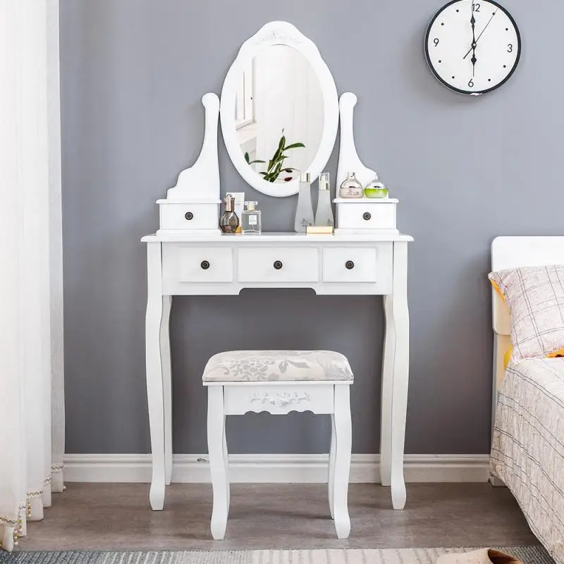 

Туалетный столик, туалетный столик, стул, зеркало 75*40*138 см со стулом, туалетный столик, украшение для спальни