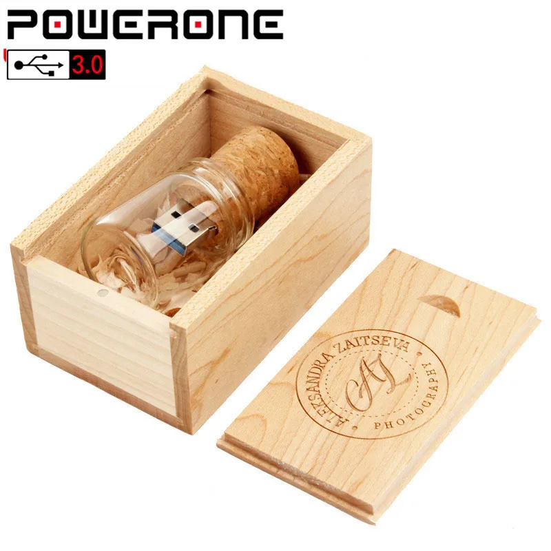 PWERONE USB 3 0 стеклянная дрифтерная бутылка с пробковым флеш накопителем Флешка 4 ГБ 16