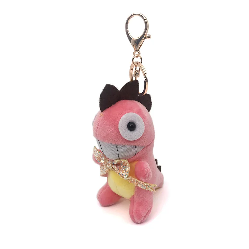 

Anime Big Mouth Dinosaur Valentine Day Student Backpack Key Chains Children Plush Toy Keyring Cute Menwomen Gift Keychain