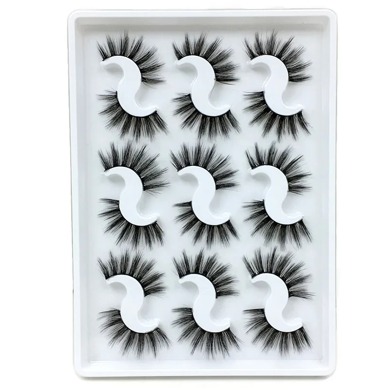

9 Pairs 6D Mink Lashes Makeup Eyelashes Faux Cils Fluffy Soft Wispy Volume Natural Long Cross False Eyelashes/cilios postio