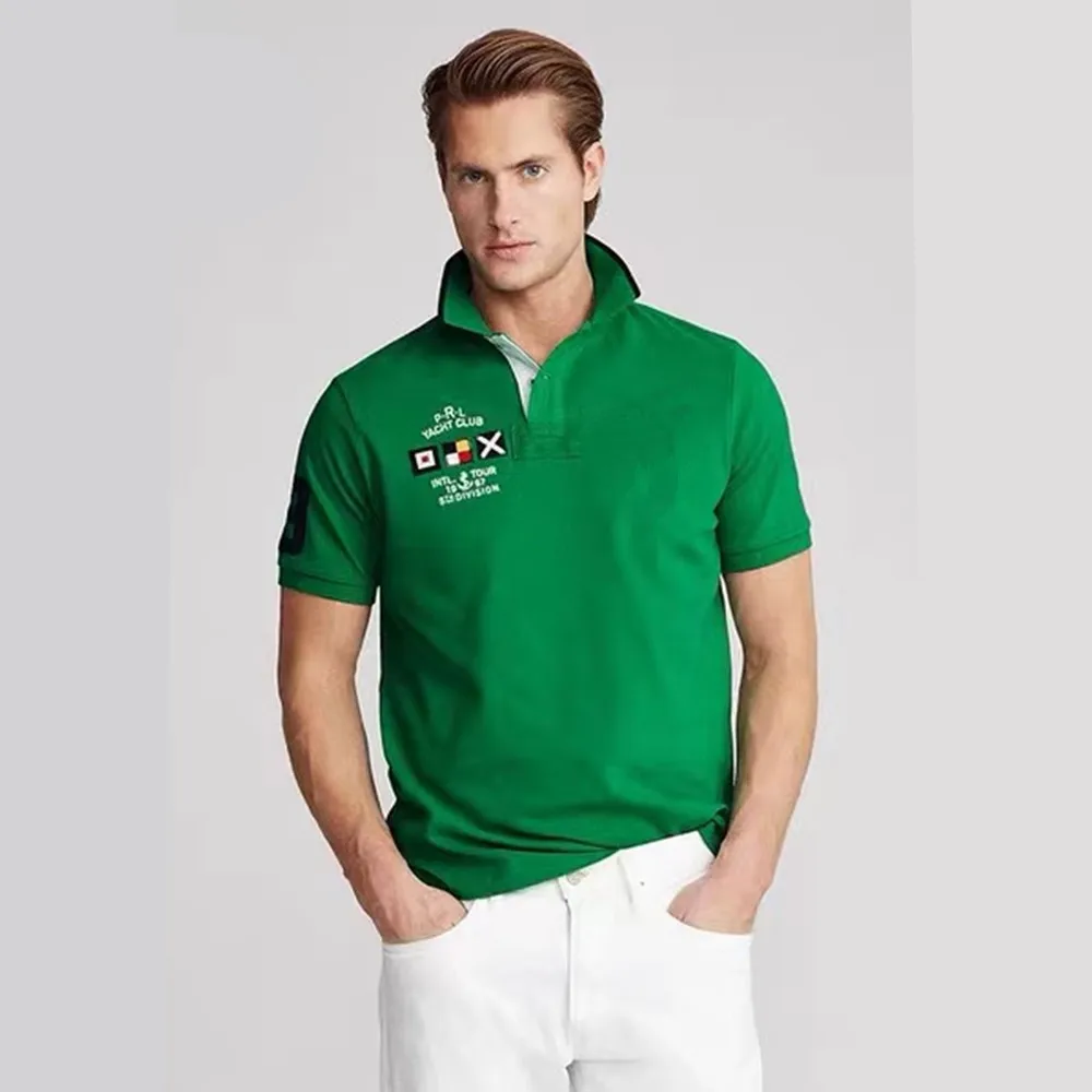 

Free Shipping! 2021 New Men's Classic Solid Ralp Polo Shirt With Big Horse Short Sleeve Polo Shirt 100% Cotton Polo Shirts