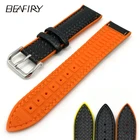 BEAFIRY 2019 Новый черный мягкий силиконовый ремешок для часов 20 мм 22 мм 24 мм водонепроницаемый ремешок для часов