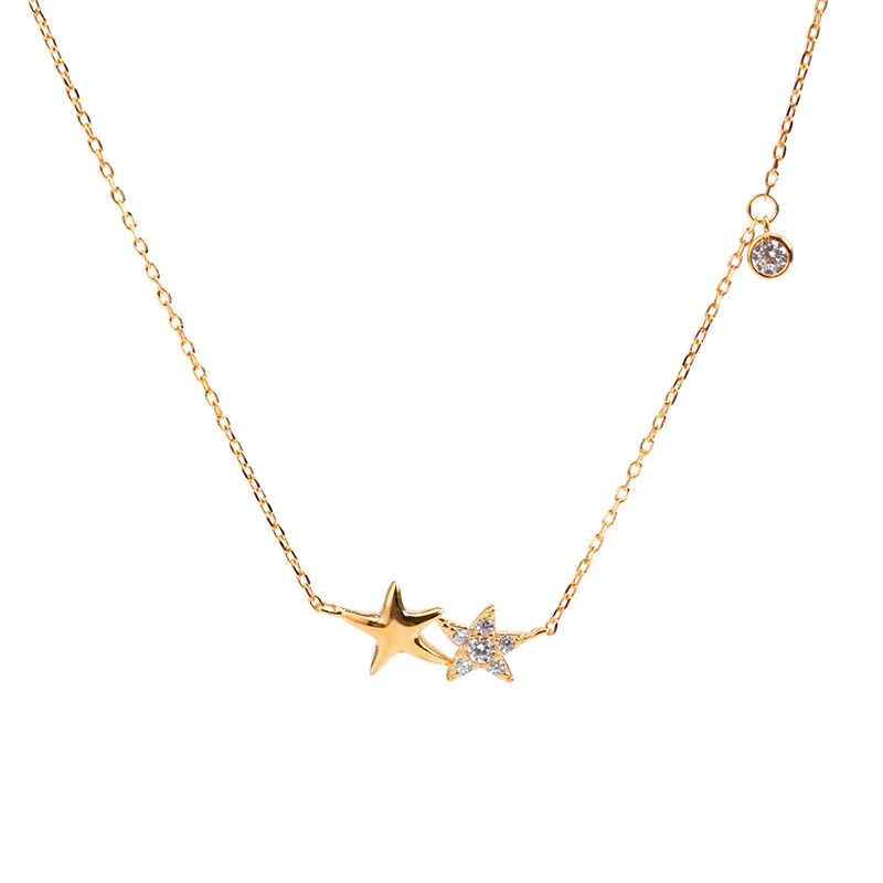 Double starfish necklace S925 sterling silver Singapore with niche design personality jewelry A226 | Украшения и аксессуары