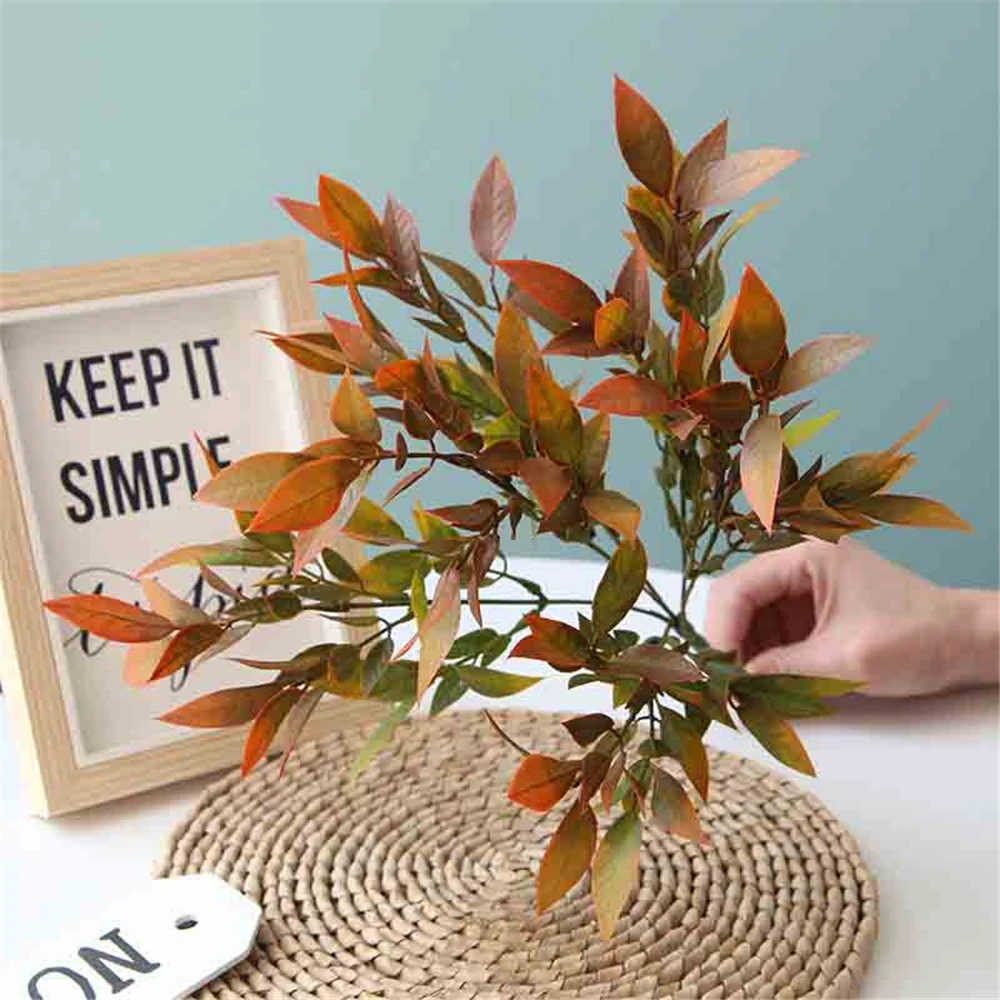 2pcs 6 Fork 4 Color Begonia Flower Small Plastic Leaf Bottoming Grass Wedding Road Lead Special Fake Table Decoration | Дом и сад