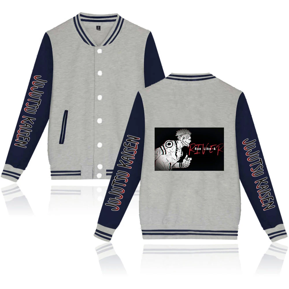 

Jujutsu Kaisen Tracksuit Baseball Jackets Unisex Long Sleeve Jacket Women Men's Outwear Japanese Anime Clothes Plus Size