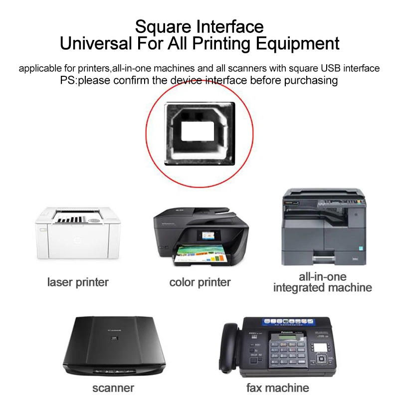 VOXLINK 5 упаковок 2 0 USB кабель для принтера типа A на B штекер Canon Epson HP ZJiang принтер
