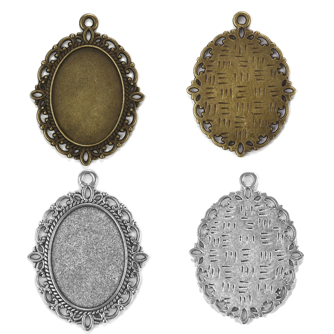 Овальная основа подвески стеклянные кабошоны 18x25 мм для самостоятельного