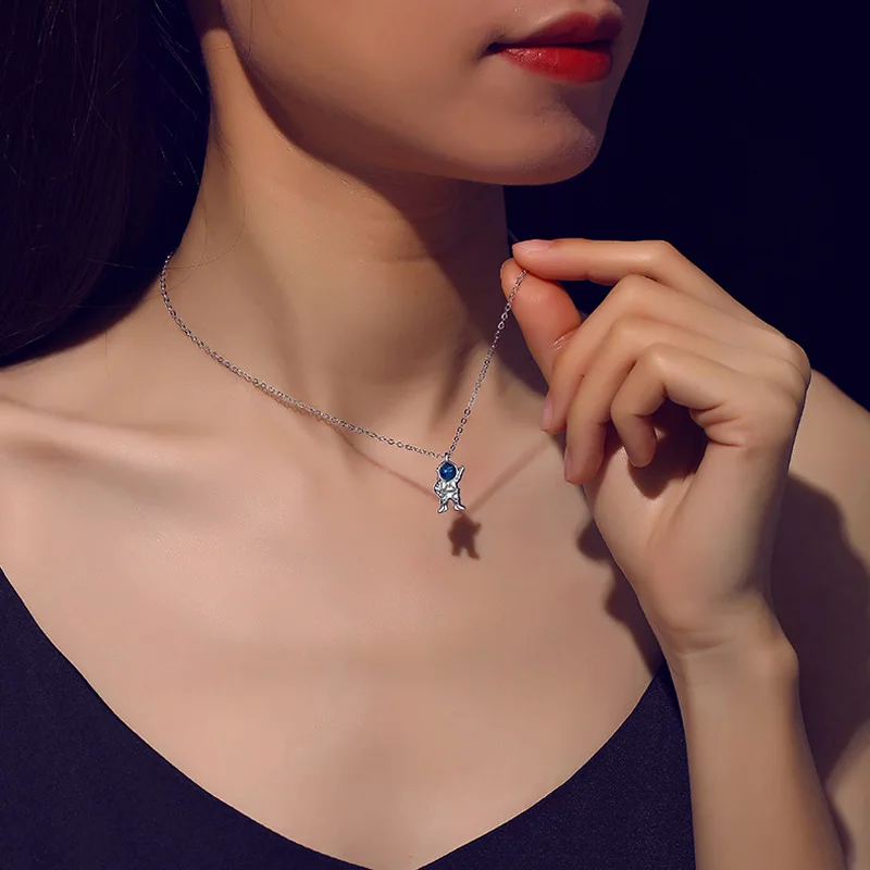 Модное ожерелье с подвеской в виде Луны и звезды кристаллом космический человек