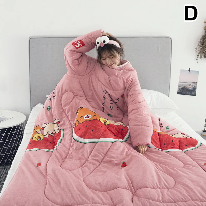 

New 1 Pcs Lazy Quilt With Sleeves Warm Thicken Blanket Multifunction For Home Winter Nap SCI88