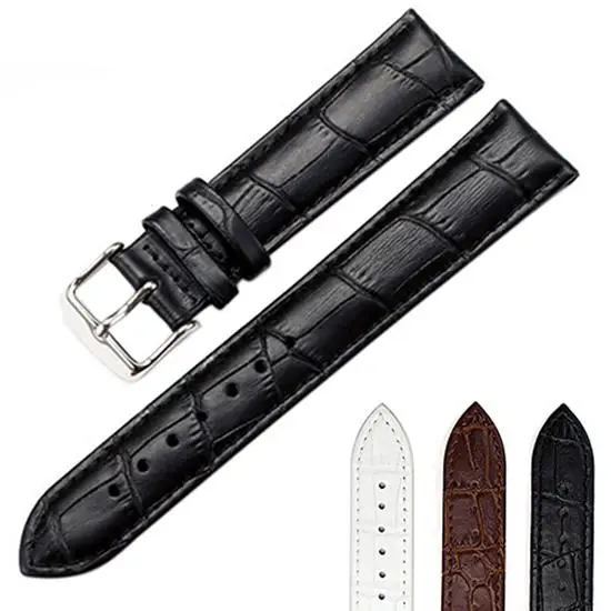 

Watch Band Women Men Unisex Faux Leather Watch Strap Buckle Band Watch Belts Black Brown White 18mm 20mm 22mm Watchband