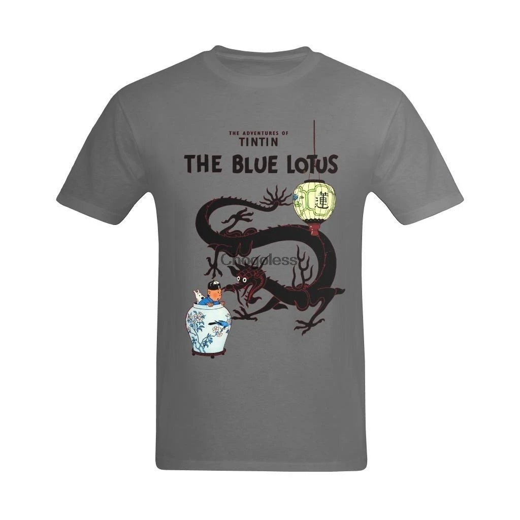 

Men's Tintin In The Blue Lotus Art Design T-Shirt
