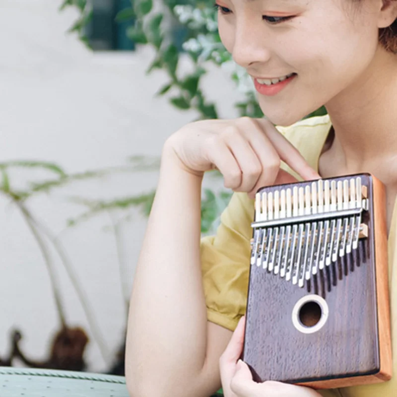 Thumb Piano Kalimba 17 Key Engrave Fingers Keyboard Solid Wood Kalimba Portable Gifts Teclado Musical Musical Instruments DE50MZ