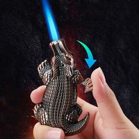 funny crocodile metal gas lighters jet torch turbo lighter butane flame 1300c gadgets for men smoking accessories