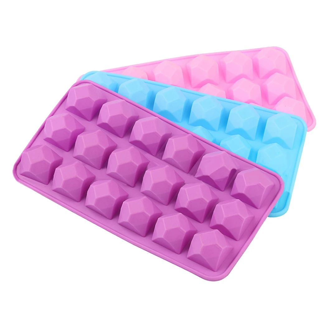 

Justdolife 18-Cavity Ice Cube Mold Silicone Diamond Shape Easy Release Ice Cube Tray Ice Cube Maker Chocolate Tray Mould