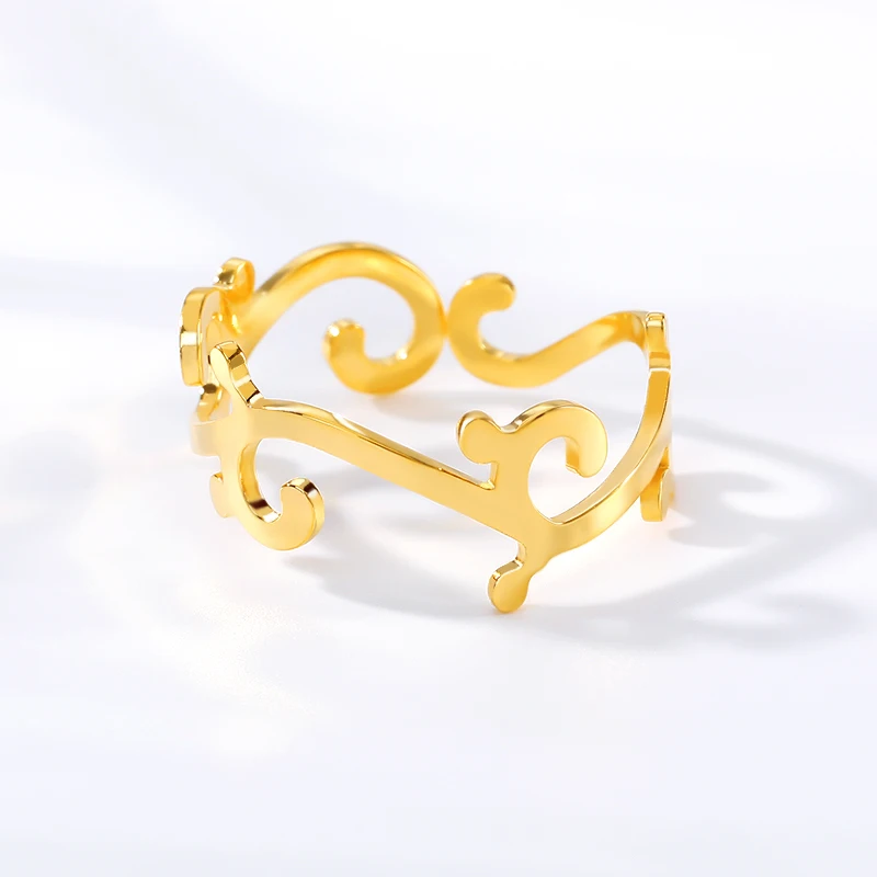 Кольца в виде ветки растения из нержавеющей стали для женщин и девочек ювелирные