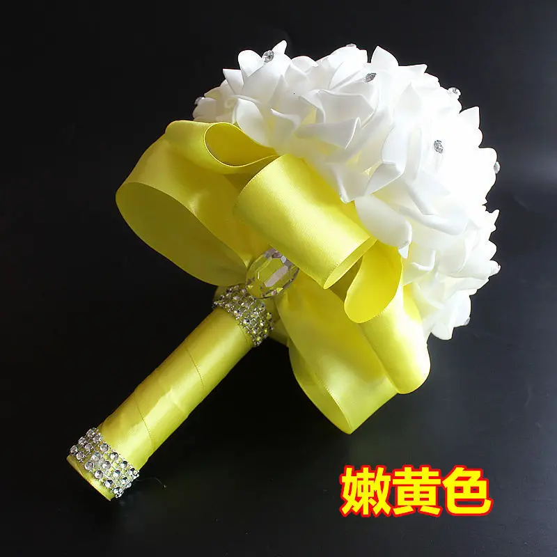 YEAHll Hot Wedding Flowers Bridal Bouquets Ribbon Artificial Wedding Bouquet Romantic - Цвет: YEAHll