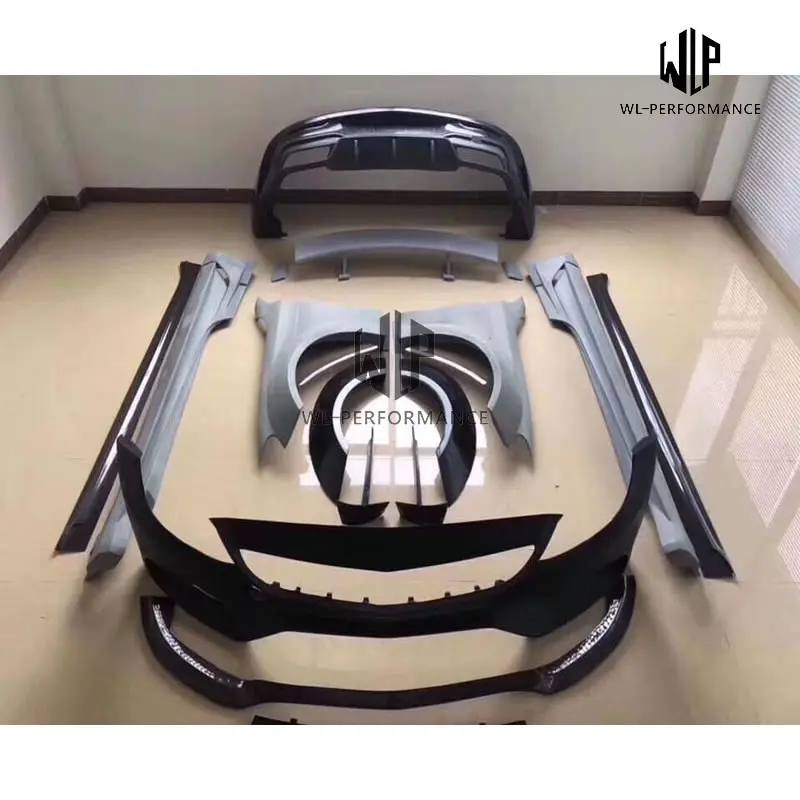W205 C63 широкий автомобильный комплект кузова из углеродного волокна PP передний бампер задний бампер крыло боковые юбки для Benz W205 C63 AMG 14-18