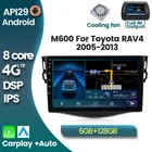 Автомобильный радиоприемник 4G LTE Android 10, мультимедийная навигация для Toyota RAV4 2005-2013, автомобильная аудиосистема с поддержкой SWC Carplay, IPS-экран