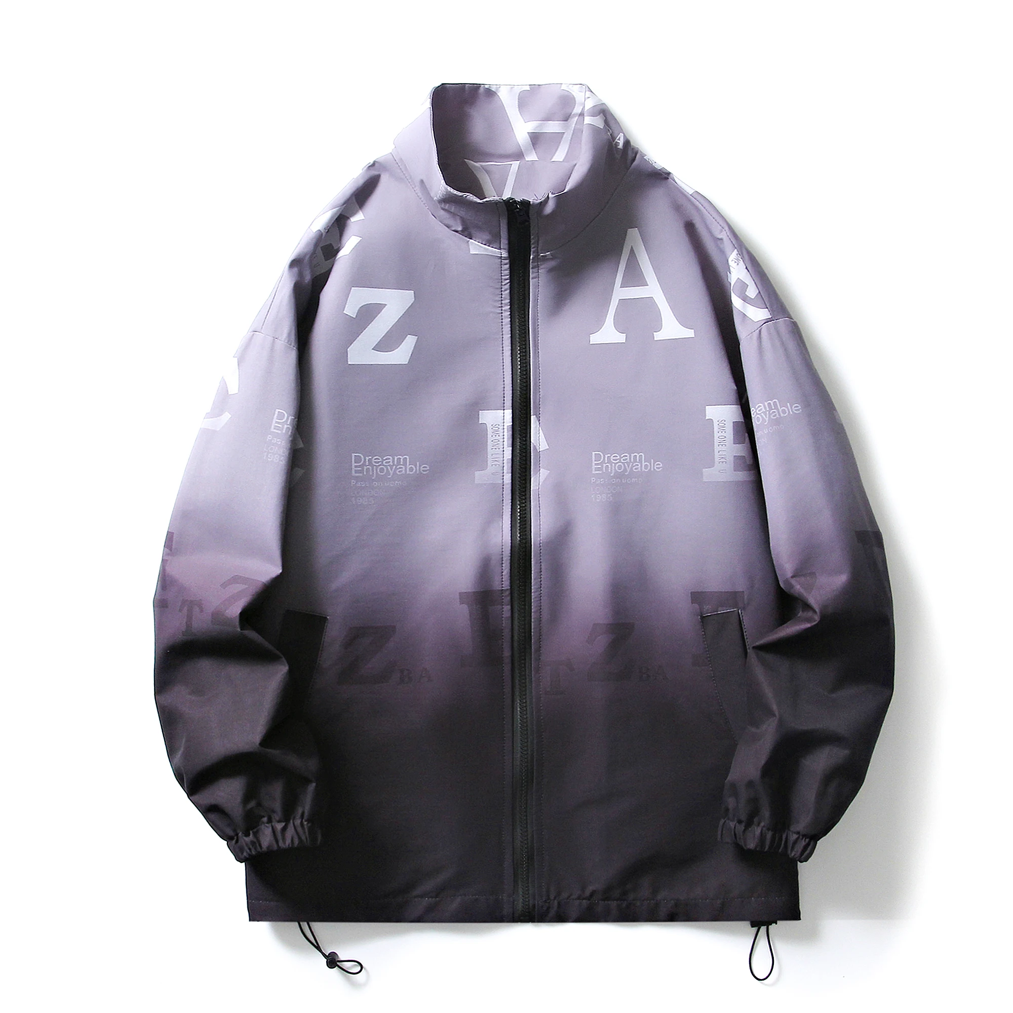 Куртка мужская демисезонная в стиле хип-хоп с градиентом батальных размеров 5XL -