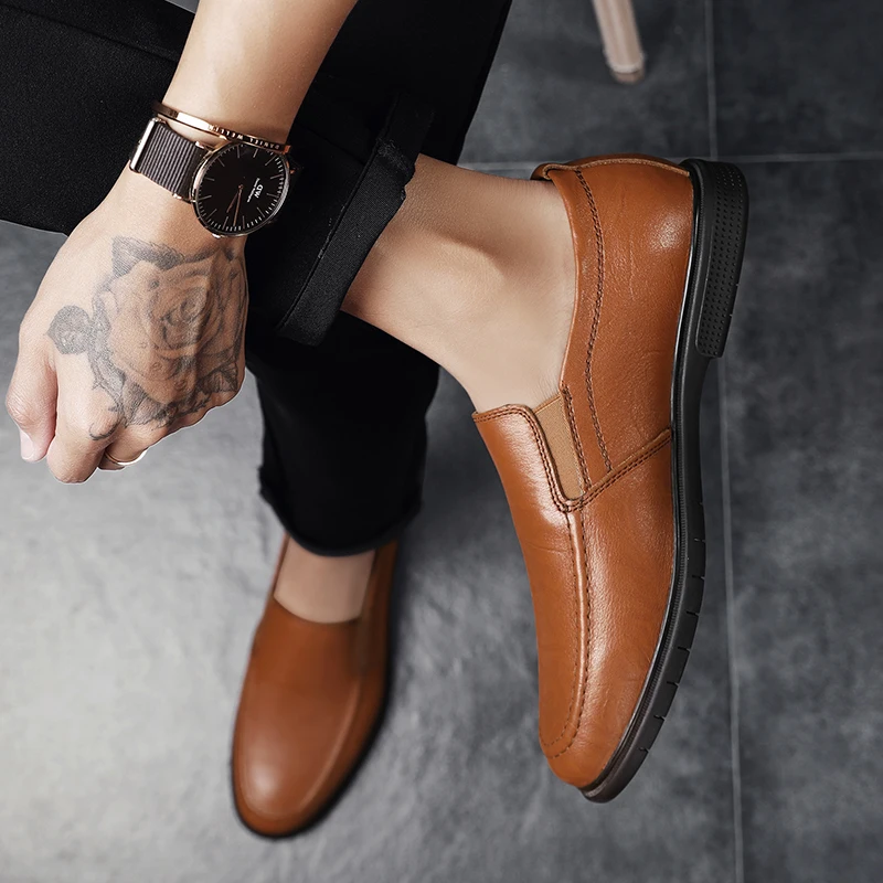 

Spring Casual Shoes Men's Casual Leather Shoes Men For Sapato Leisure Sapatos Zapatos Hombre Cuero Black Man Shoe