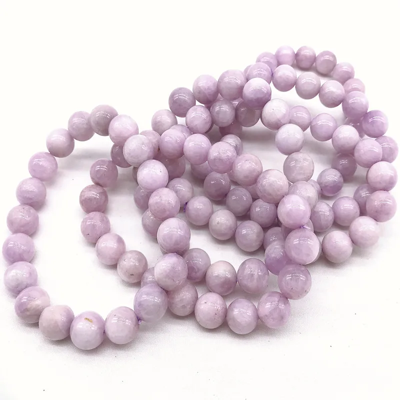 Высокое качество натуральный кунцит камни круглая гладкая бусина 100% цвет без