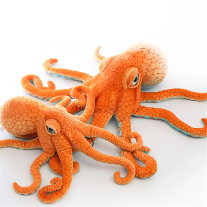 Giant Realistic Stuffed Marine Animals Soft Plush Toy Octopus Orange