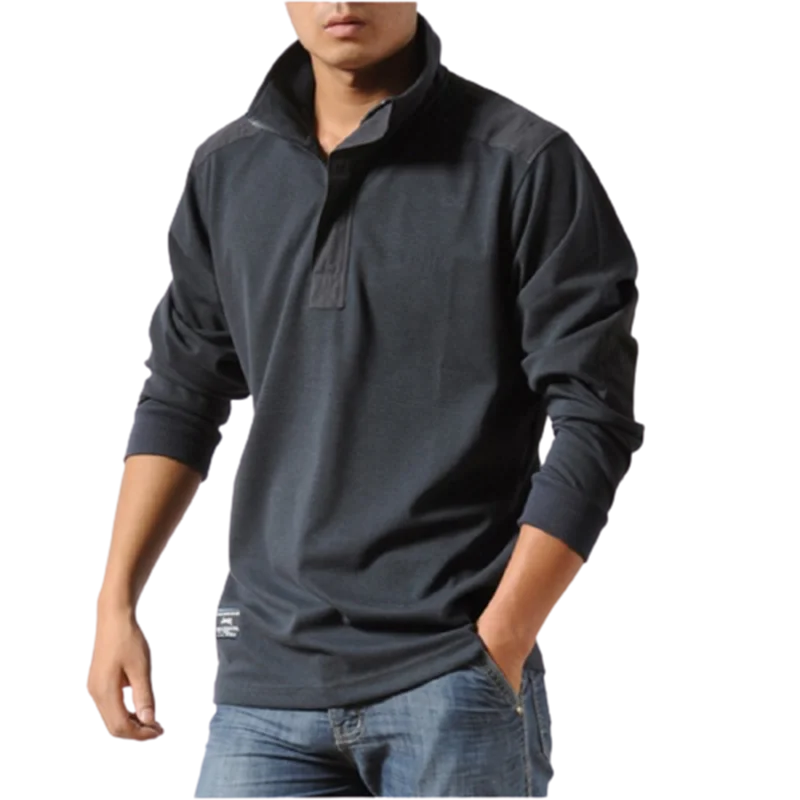 

Cotton Casual Shirts Men Autumn Loose Long Sleeved Tactical Shirts Military Big Size Business Leisure Men Polo Shirt Size M-3XL