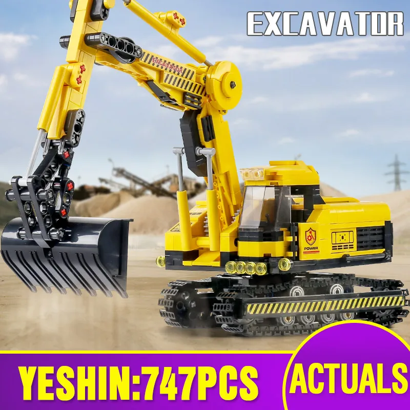 Строительные блоки Yeshin City бульдозер кран высокотехнологичный автомобиль