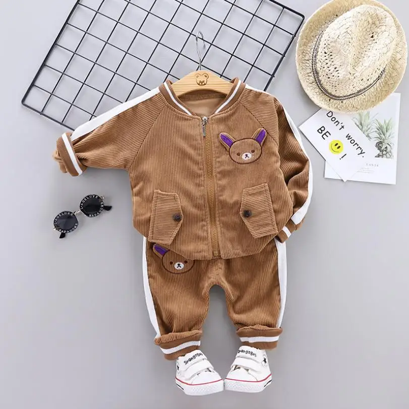 Комплекты одежды для малышей рубашки + штаны модный костюм новый детский