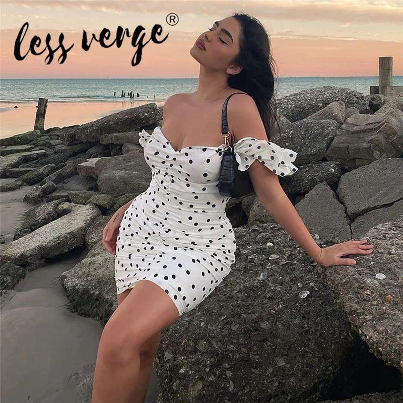 Новое модное женское платье Lessverge сексуальное облегающее с открытыми плечами без