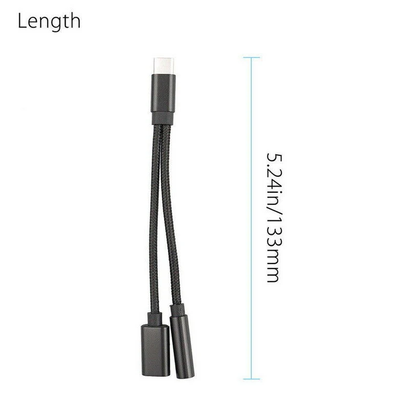 

Newest 2 In1 Type-C Convertor USB Type C Charging Cable 3.5mm Audio Earphone Headphone Adapter For Xiaomi For Huawei Samsung