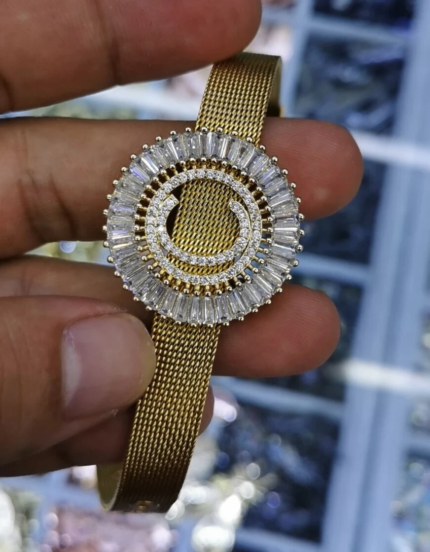 Классический браслет из нержавеющей стали для часов с микро закрепкой фианита 26