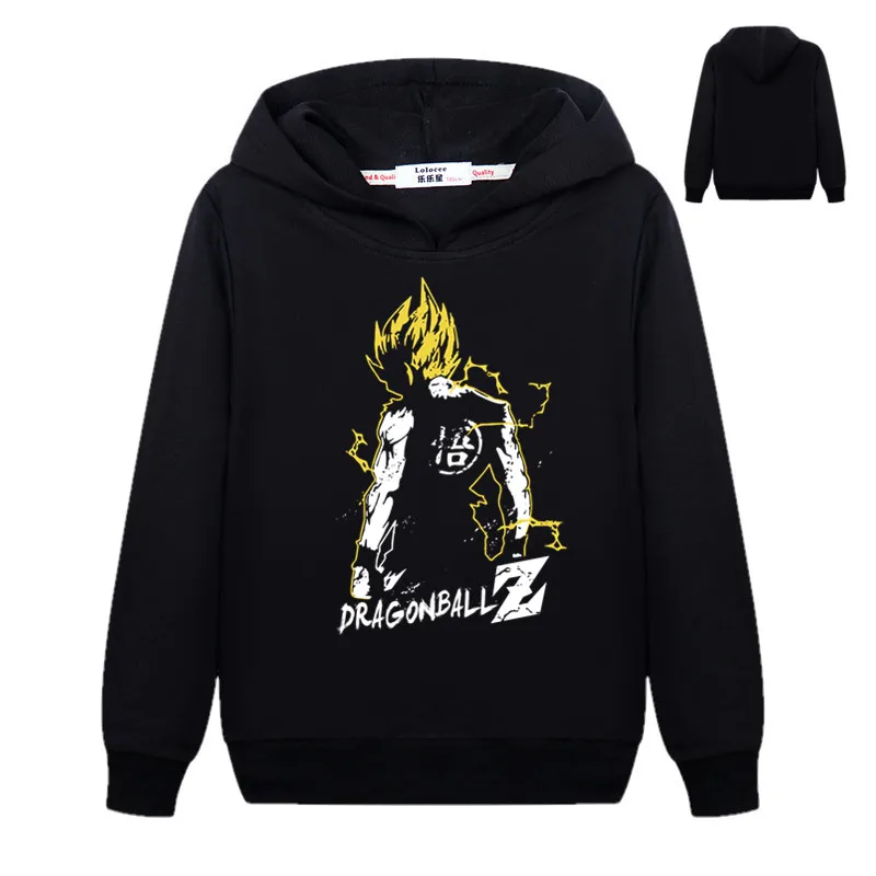 Dragon Ball Z Vegeta/Детские толстовки с капюшоном для мальчиков и девочек, Аниме Супер Саян Гоку толстовка с капюшоном DBZ, Молодежные пуловеры, верхняя одежда, куртка, спортивные костюмы - Цвет: black
