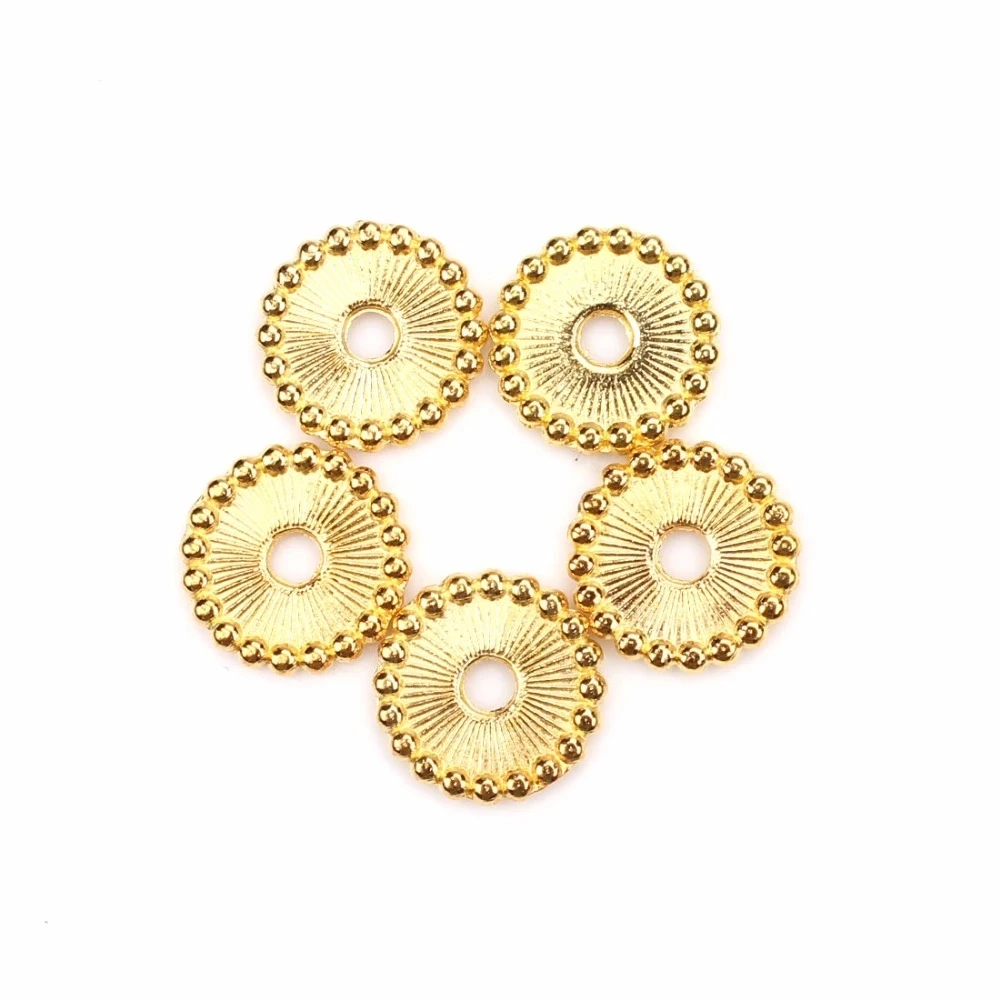 50 шт./лот материал для ювелирных изделий старинные шапочки бусин золотого цвета