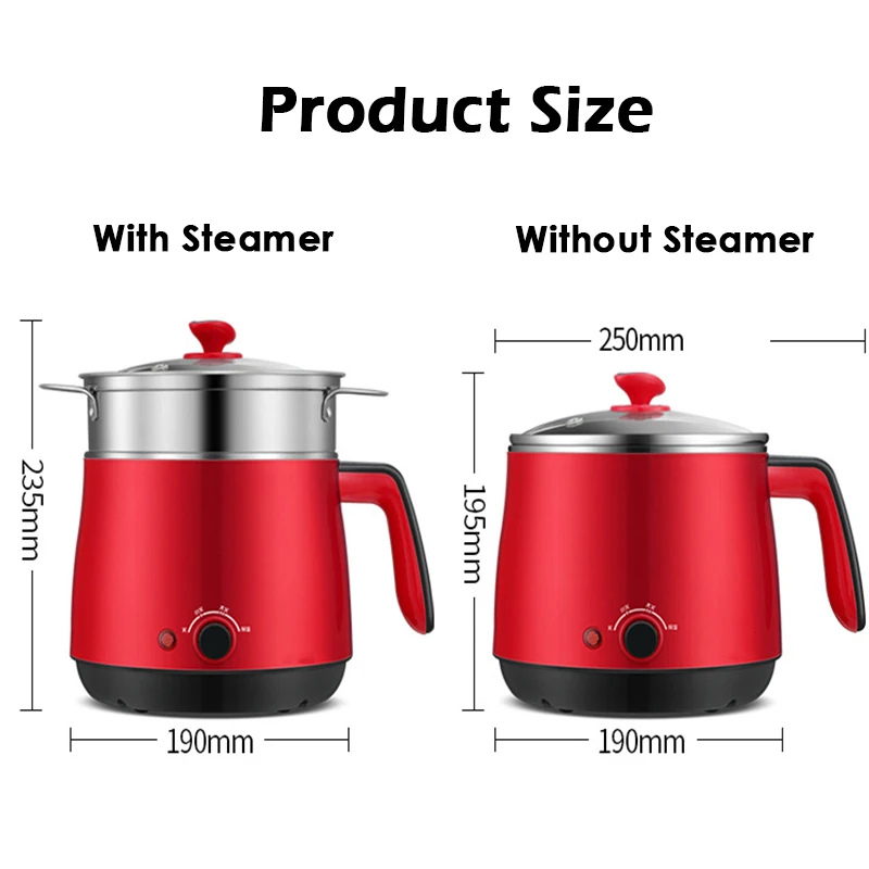 1.8L Mini Electric Cooker Multi 304 Stainless Steel 2 Gears Firepower Heat Preservation Hot Pot | Бытовая техника