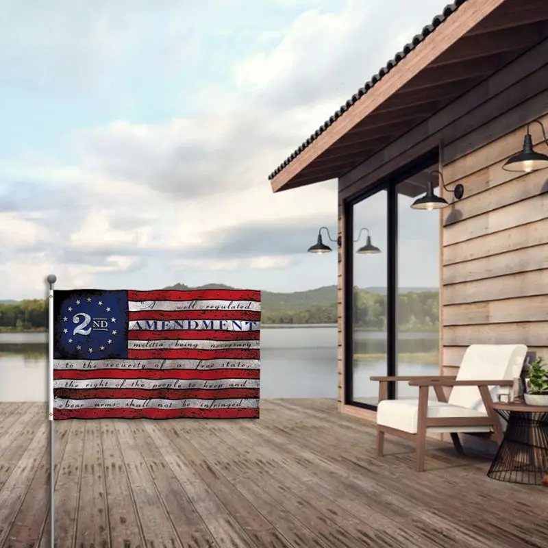 3x5ft Second Amendment Logo Vivid Color And Fade Proof 1791 Retro American Flag Polyester With Brass Washer | Дом и сад