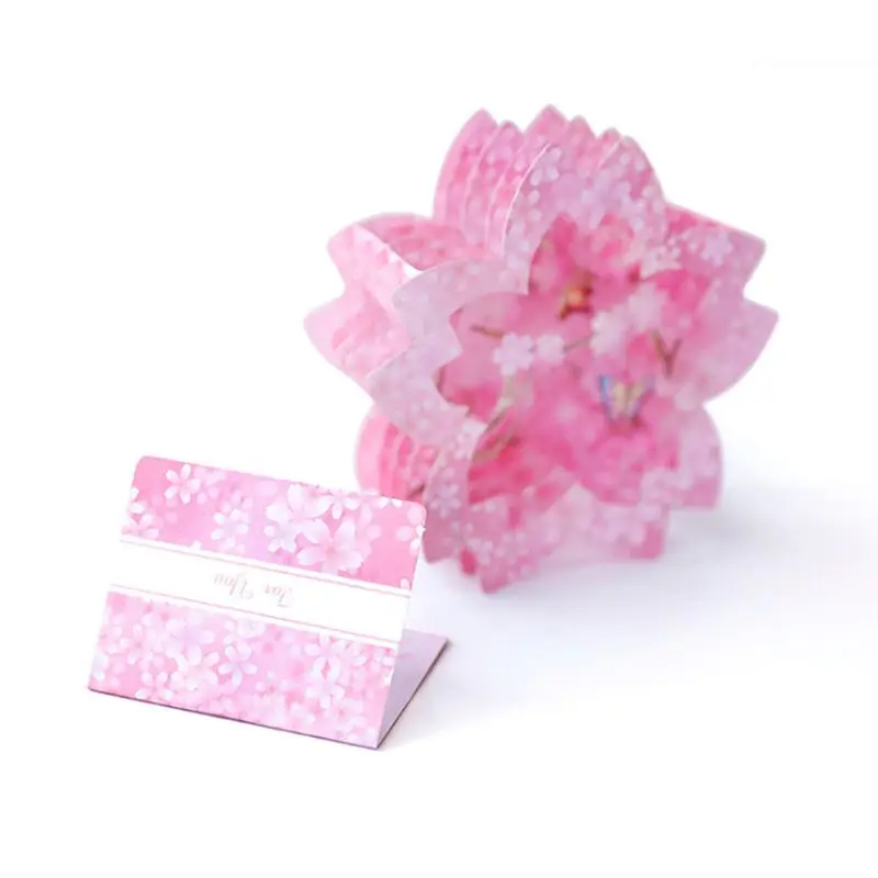 

3D Pop Up Romantic Cherry Blossom Carving Box Wedding Invitation Card Birthday Christmas Mother's Day Gif