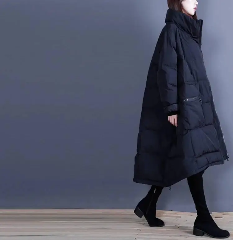 Зимние пушистые пуховики асимметричного покроя A-word Женские Модные Пуховики с