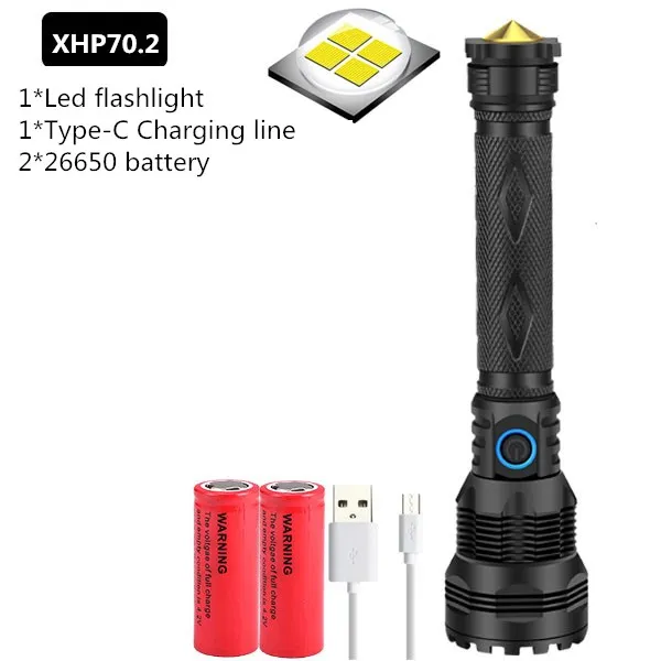 Option H Новейший четырехъядерный самый мощный светодиодный фонарь XLamp XHP70.2 XPH50.2 Zoomable 3 режима освещения светодиодный фонарь 26650 для кемпинга - Испускаемый цвет: Option H