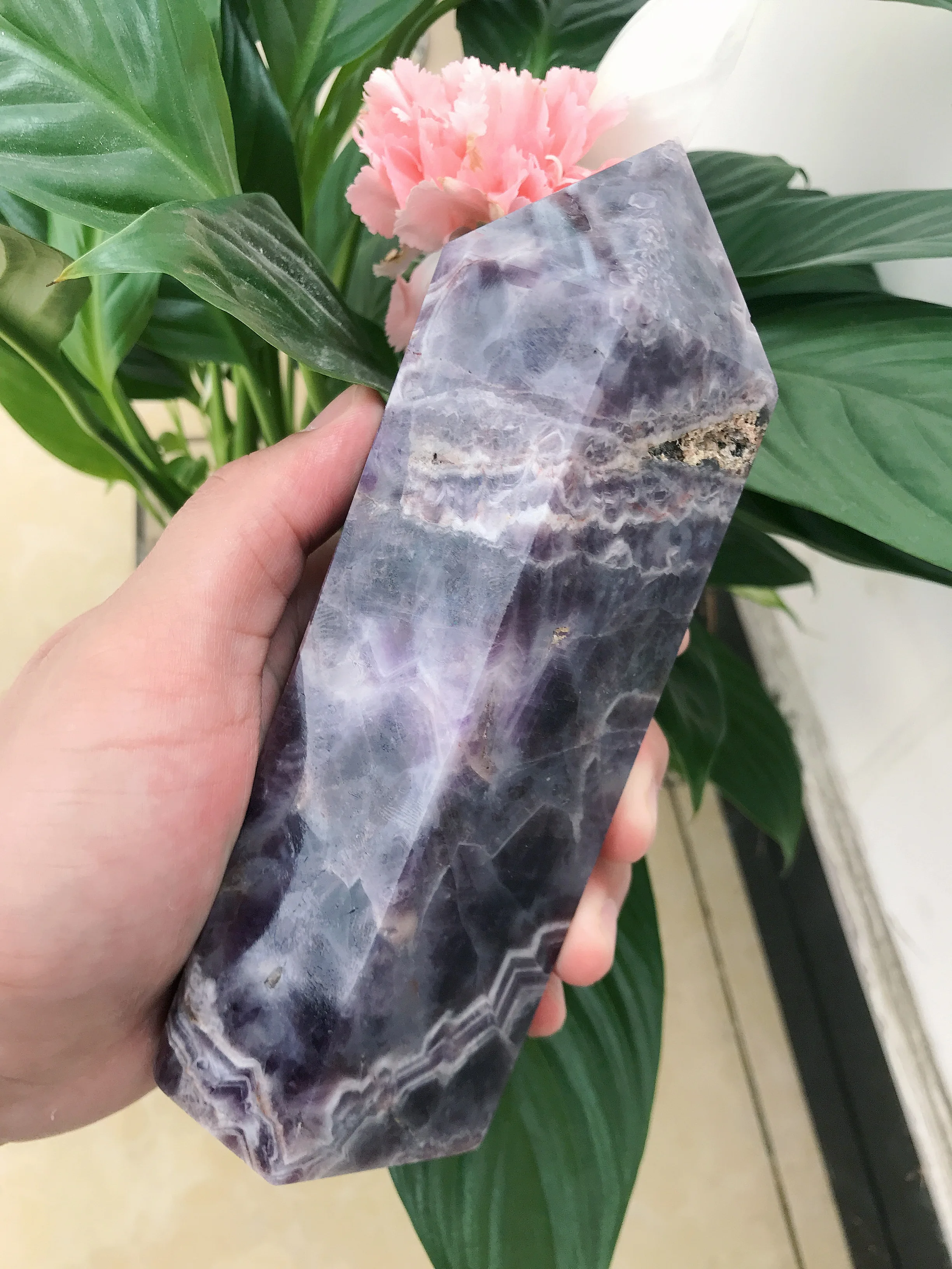 

1pc Natural sonho ametista torre quartzo obelisco cristal mineral varinha ponto cura aleatria