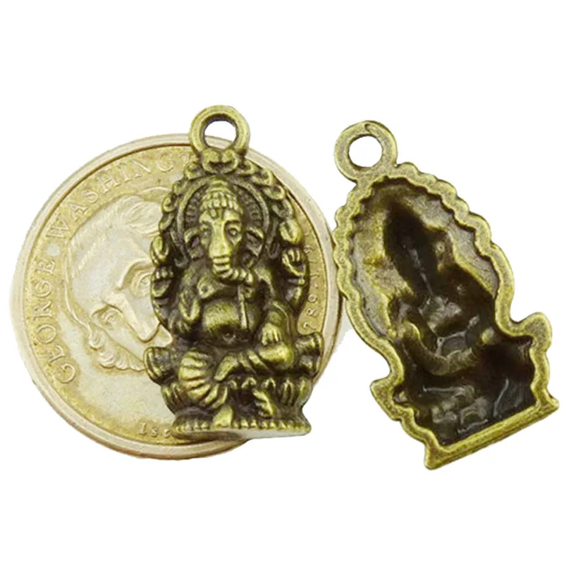 10 шт. античная бронза Ganesha Будда слон Подвески Аксессуары для DIY ожерелье браслет