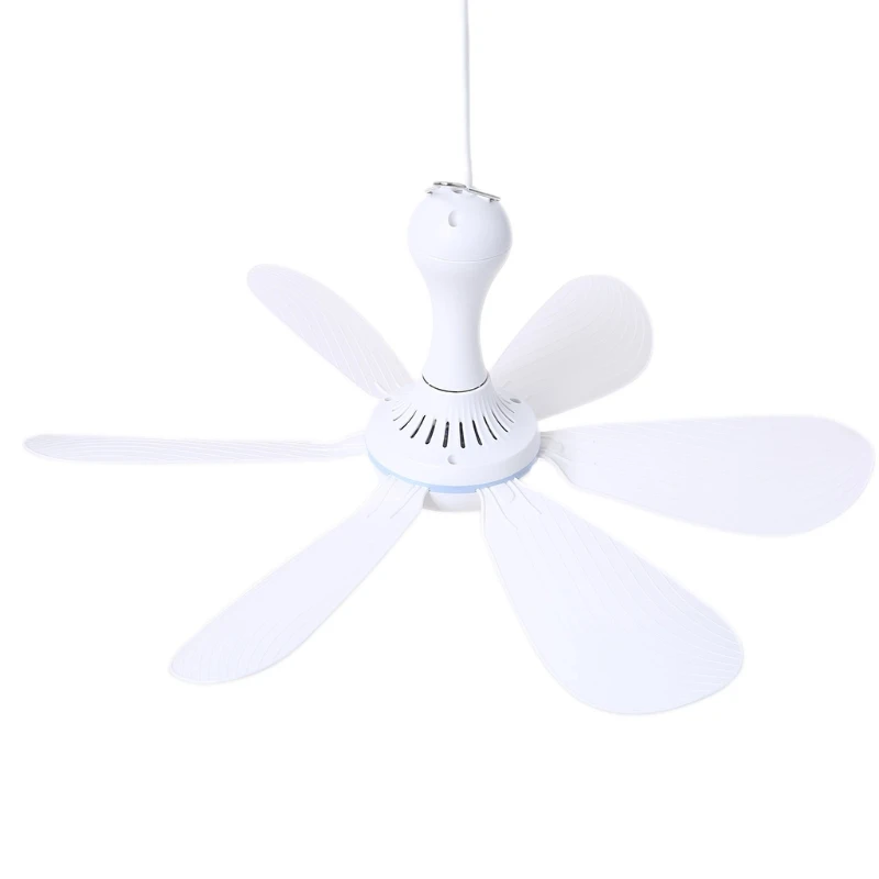 

T3EB AC 220V 20W 6 Leaves Ceiling Fan 20.4in Silent Household Bedroom Hanging Fan for School dorm room dormitory US Plug