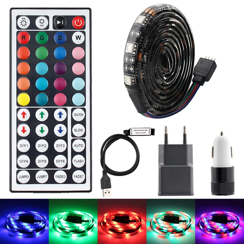DC 5В USB Светодиодные ленты светильник RGB 5050 ТВ Подсветка Водонепроницаемый 1M 5M