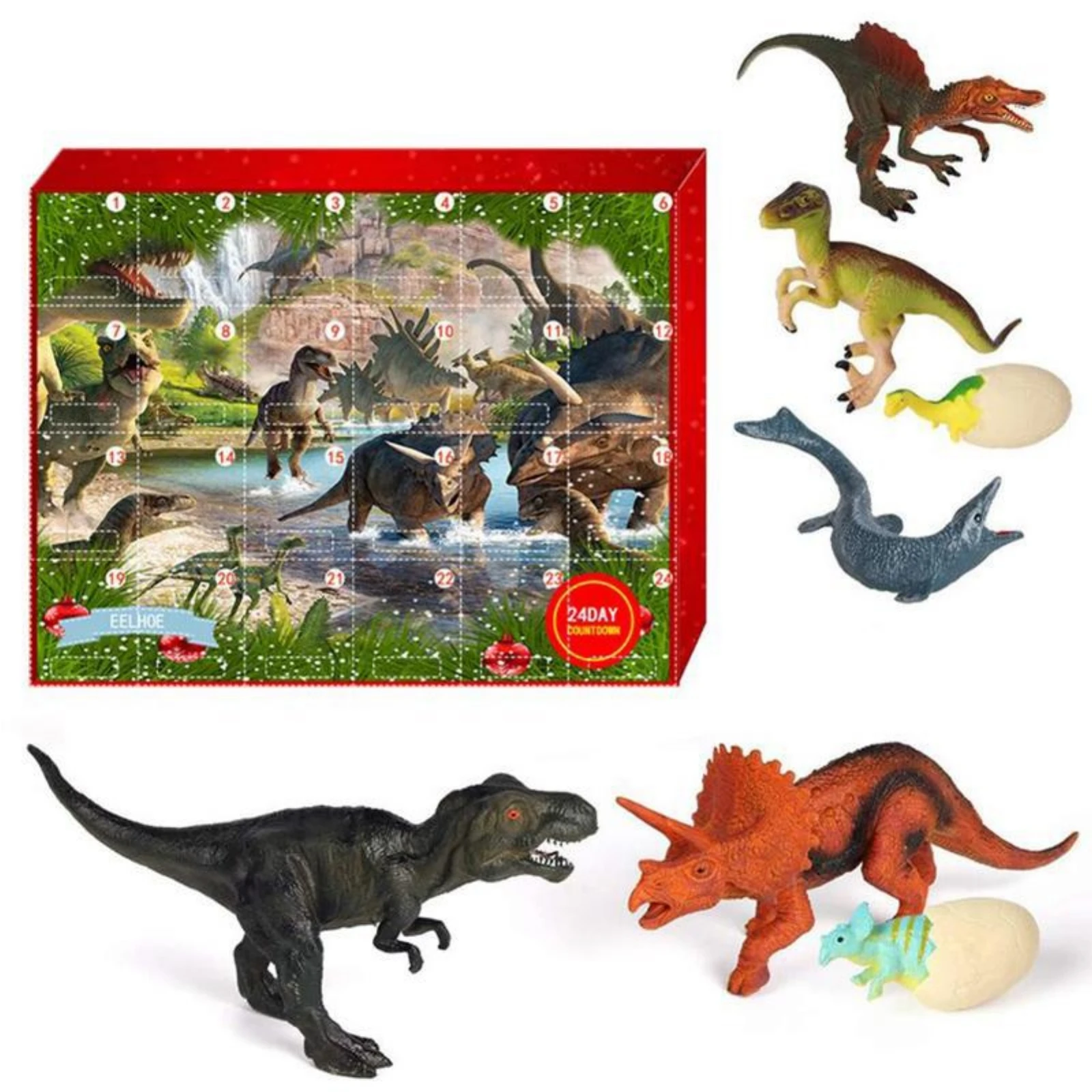 

24pcs/set Advent Calendar 2021 Christmas Countdown Toys Christmas Decor Theme For dinosaur Gift mysterious Box