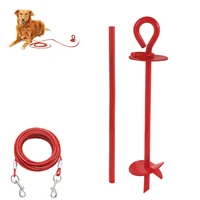 9 816 432 8 ft dog tie out cable stake for small medium large dogs pet yard leash set spiral blade for beach lawn y5gb