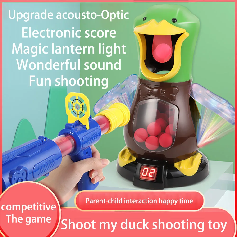 

Children's Gun Shooting Game Toy Soft Foam Ball Indoor Scoring Safety Shooting Duck Kids Air Gun Toy Electronic Game