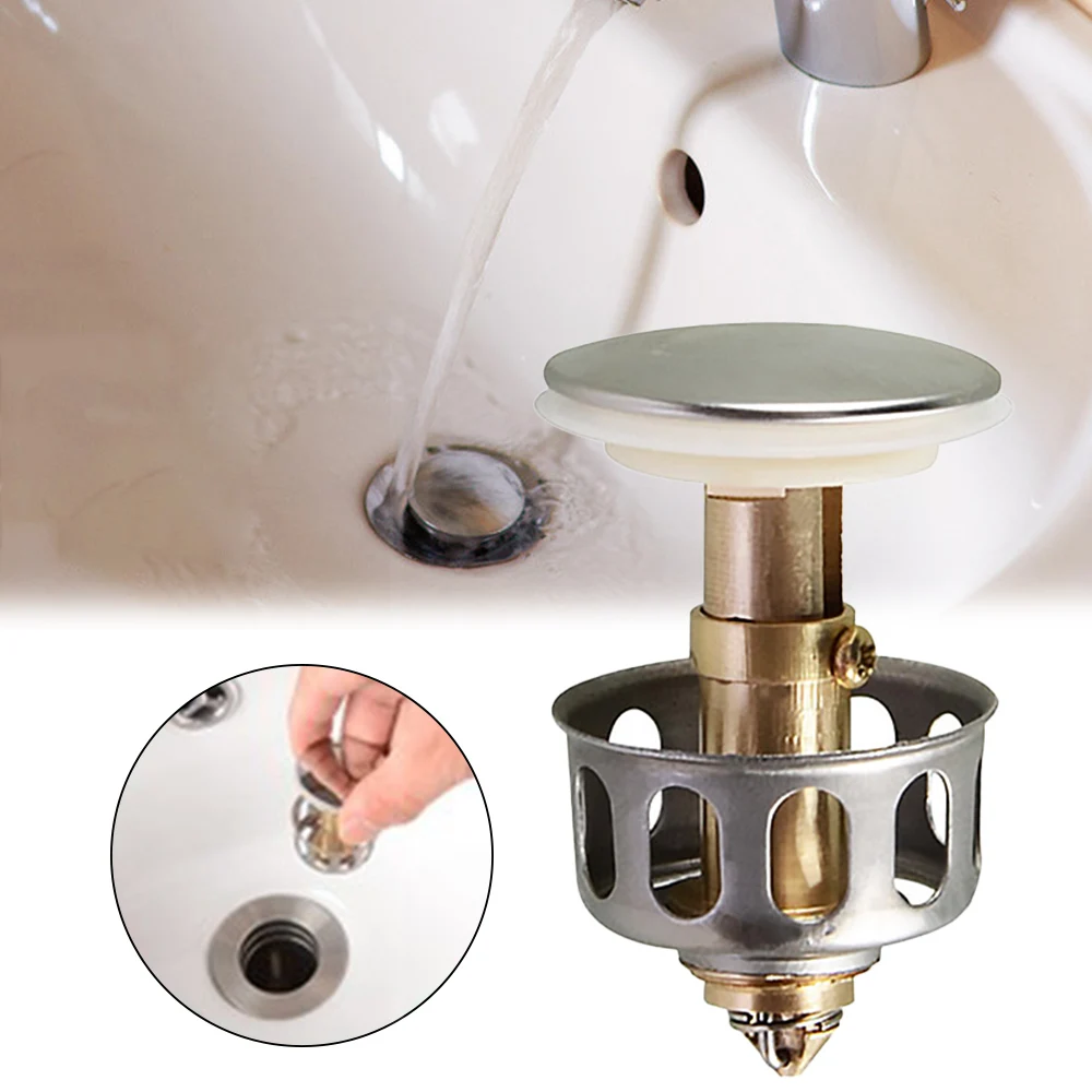 

Filter Universal Wash Basin Bounce Drain Filter 2 In 1 Shower Floor Sink Drain Stopper Vanity Bathtub Bathroom Accessories