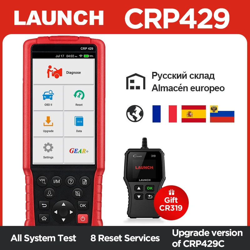 LAUNCH X431 CRP429 OBD2 сканер OBD OBDII EOBD диагностический инструмент все системы авто код читателя ключ инжектор кодирования DPF PK CRP429C