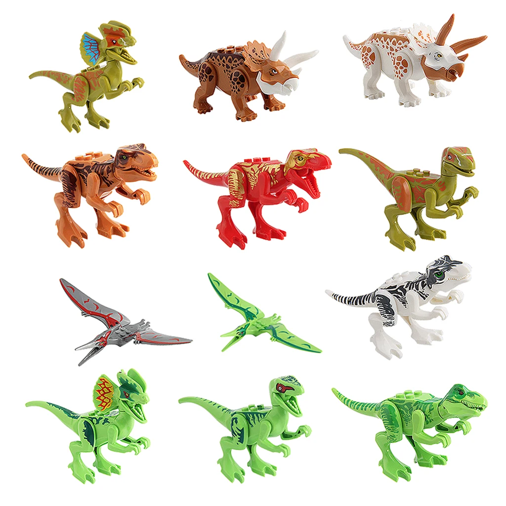 

12PCS Children Dinosaur Assembly Animal Building Blocks Kids Children Educational Toy